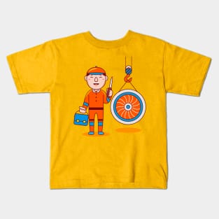 Cute Aerospace Engineer Cartoon Kids T-Shirt